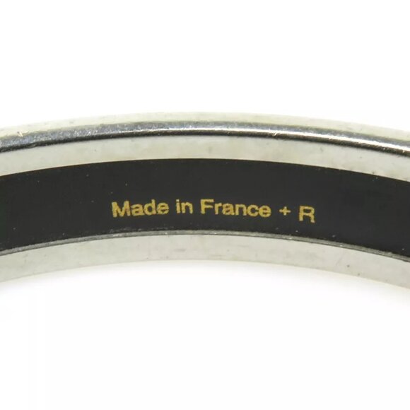 HERMES Cloisonne Bangle Bracelet Purple/Silver Metal/Enamel - Picture 7 of 8